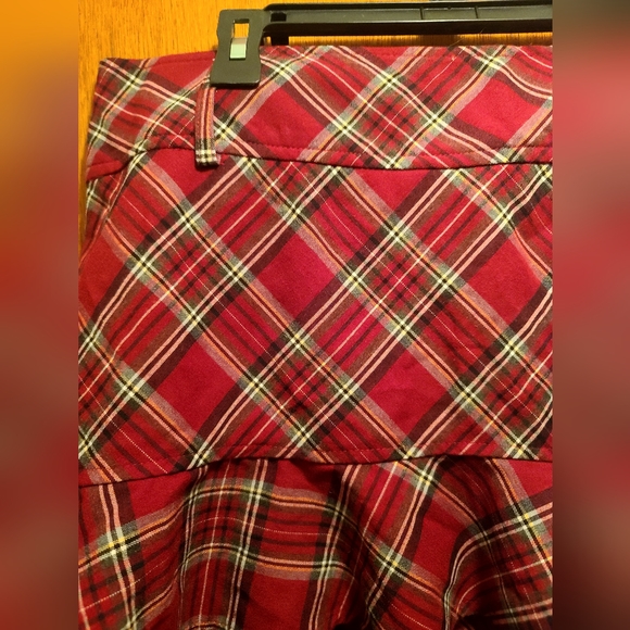Tracy Evans red tartan plaid mini skirt sz13 - Picture 3 of 6